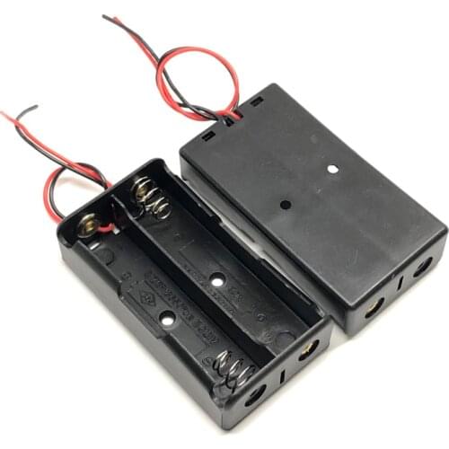 20pcs/lot MasterFire New Battery Holder Box For 2 x 18650 With Wire Leads Black Plastic Batteries Storage Box Case Cover