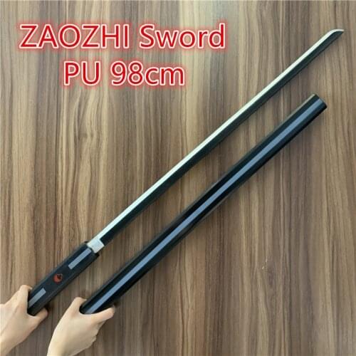 Cosplay Katana Black white ZAOZHI Sword Snake Sword Ninja Weapon Prop Role Play Weapon PU Model Toy Prop 98cm