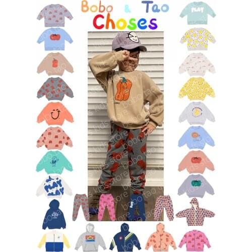 2021SS spring summer kids Original label BOBO BC boys girls sets Sweatshirt Hoodie Play Jogging Pants Vote For Pepper Tomatoes