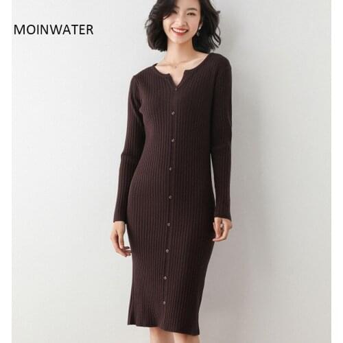 Модные трикотажные платья MOINWATER China At AliExpress
