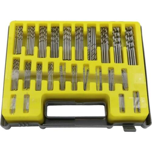 150PCS 0.4-3.2mm Drill Bit Set Small Precision with Carry Case Plastic Box Mini HSS Hand Twist Drill Kit Tools PAK55