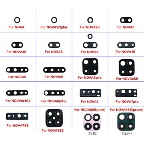 10 Pcs Rear Back Camera Lens For HuaWei NOVA 2S Splus/3i/4E/5T 5ipro 5Z 6SE Glass Cover Replacement Parts