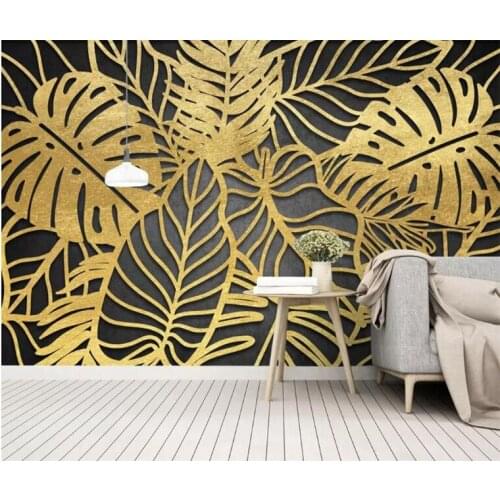 Custom photo minimalistic abstract leaf TV background wall paper bedroom sofa background 3d wall mural wallpaper