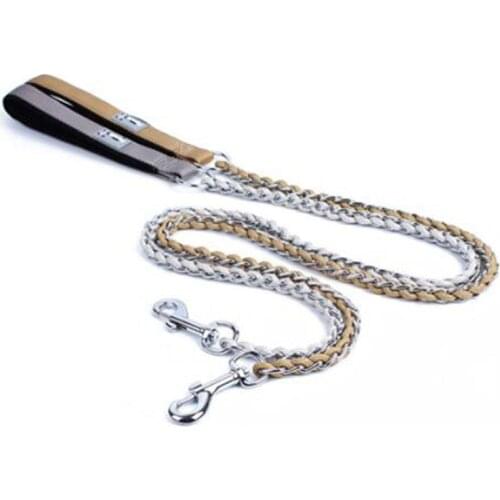 Durable Anti-Bite Metal Dog Chain Lead For Small Medium Dog Chain Leash Handle Leads Iron Chain Pet Accessories