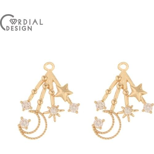 Cordial Design 50Pcs 20*28MM Jewelry Accessories/DIY Earrings Making/Charms/Jewelry Findings & Components/Hand Made/CZ Pendant