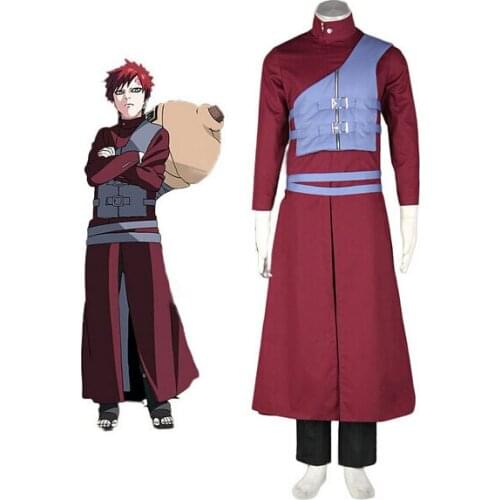 Shippuden Gaara Cosplay Costume Red Coat Custom Made