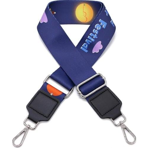 Wide Nylon Colored Belt Bag Strap for Women Adjustable Shoulder Handbag Strap Handles Decorative Chain Bag Accessories KZ151347