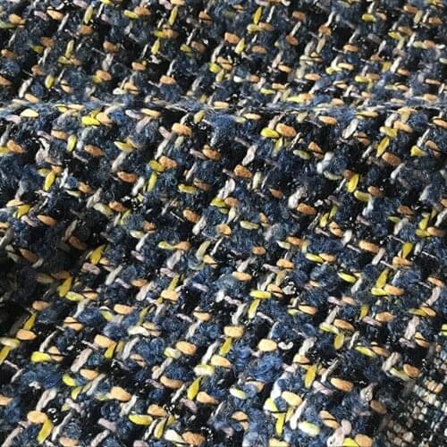 European and American Style Blue Wool Yarn-dyed Fabric for Coats Suits Good Wrinkle Resistance Sewing Material Fabrics Per Meter