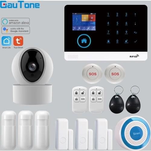 APP Remote Control Wireless Home Security WIFI GSM SOS GPRS Alarm system with Camera RFID card Arm Disarm For Android and IOS