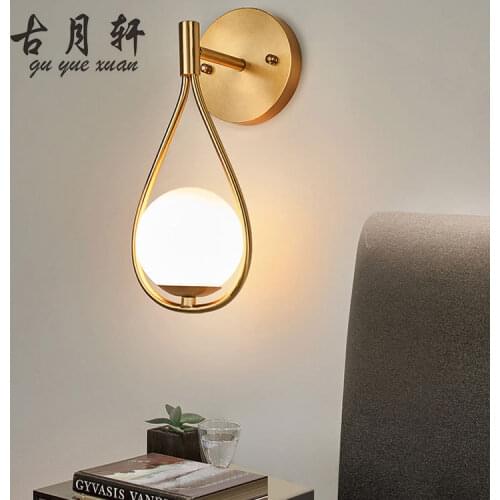 Loft lamparas de techo colgante moderna mirror light bedroom bedside corridor lampara pared wall lights for home wall lamp