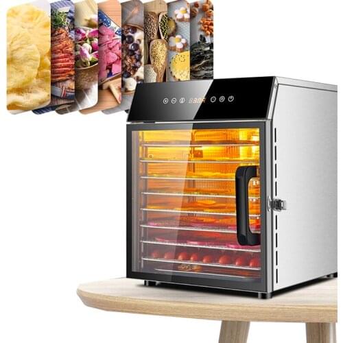 8 Trays Stainless Steel Food Dehydrator Snacks Dehydration Dryer Fruit Vegetable Herb Meat Drying Machine 220V