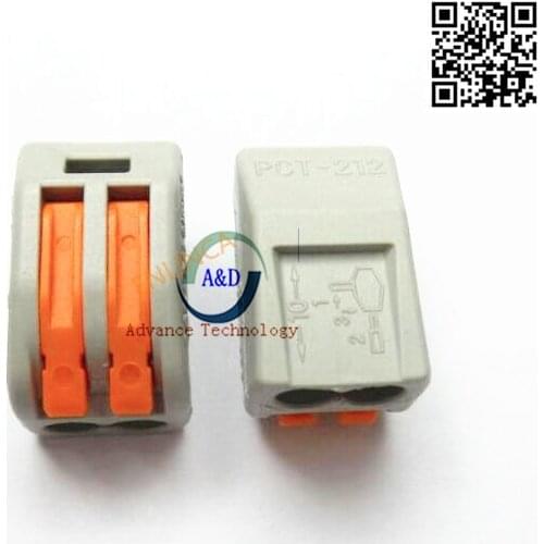 5pcs only good quality PCT-212 2 Pin Universal compact wire connector conductor replace 222-412 spring lever cable connector