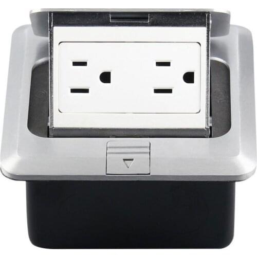All Aluminum Panel US Standard 2 Way Electrical Outlet Pop Up Hidden Floor Socket Modular Combination Customized Available