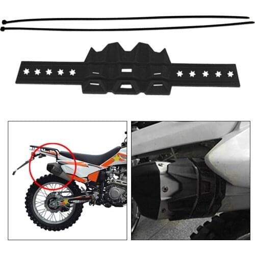 Motorcycle Exhaust Muffler Pipe Protector Heat Shield Cover 38.8x4.5x11cm, Black
