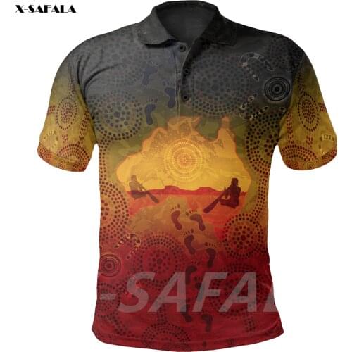 ABORIGINAL Australia Map Heal Country Printed High Quality New Polyester Fiber Men Female Collar Polo Shirt Tee Tops Anti Shrink
