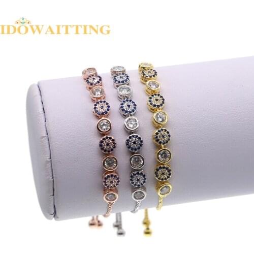 Luxury Jewelry Women eye Bracelet Fashion adjustable Bracelets Charm Micro Pave sapphires CZ Zircon Eyes Bracelet For Women Gift