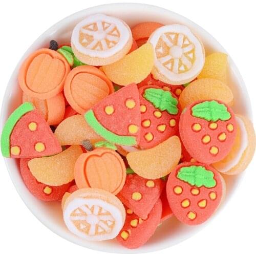 30Pcs Kawaii Accessories Resin Lemon Orange Fruit Candy DIY Craft Supplies Cabochons for Scrapbooking Jewelry Art Ornament Decor