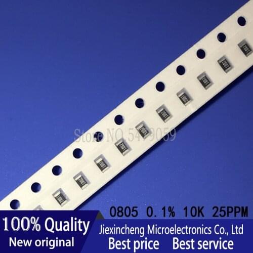100PCS 0805 0.1% 10K 1.5K Ohm High precision low temperature 25PPM Chip resistor