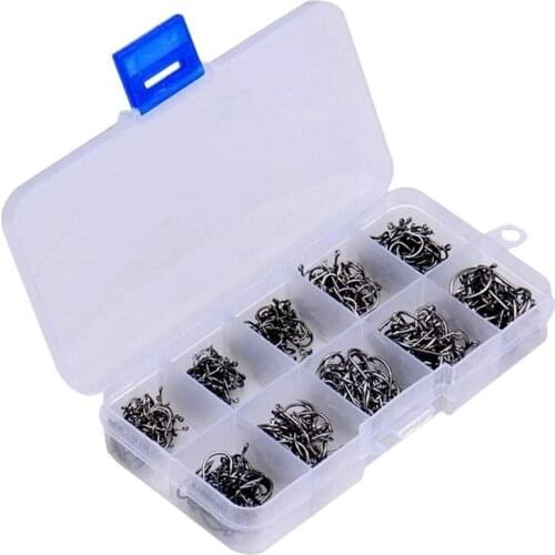 500pcs/Set Fishing Hooks Set Carbon Steel Single Circle Tackle Carp Jip Barbed Fly Fishhook Accessories Fishing Sea Hooks
