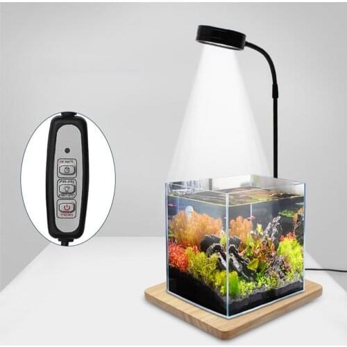 USB Powered Super White Fish Tank LED Spotlight Home Miniature Landscape Plant Aquatic LED Light Aquarium Light with Wood Board