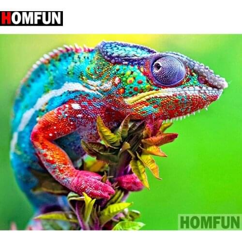 HOMFUN Full Square/Round Drill 5D DIY Diamond Painting "Animal lizard" Embroidery Cross Stitch 5D Home Decor Gift A13955