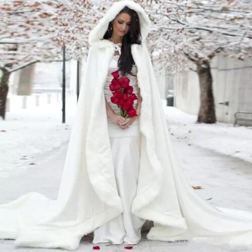 White Wedding Cloak Floor Length Bridal Free Size Wraps Wedding Shawl Wedding Bridal Accessories Free Shipping Bridal Coat