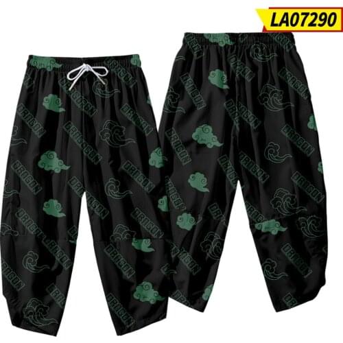 Mens Pockets Harem Pants Fashion Casual Black Print Streetwear Pants 2021 Hip Hop Casual Male Joggers Trousers