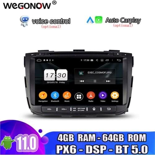 PX6 voice control Android 10.0 Octa Core 4GB 64GB BT5.0 Wifi 4G GPS navi Map Car DVD Player RDS Radio For kia SORENTO 2013 2014