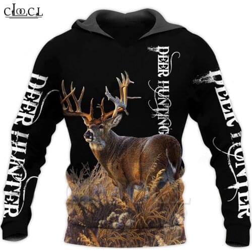 CLOOCL Newest Camo Amo Hunting Animals Deer Art 3D Print Hoodie Men Women Hooded Sweatshirt Zipper Jacket Long Sleeve Tops