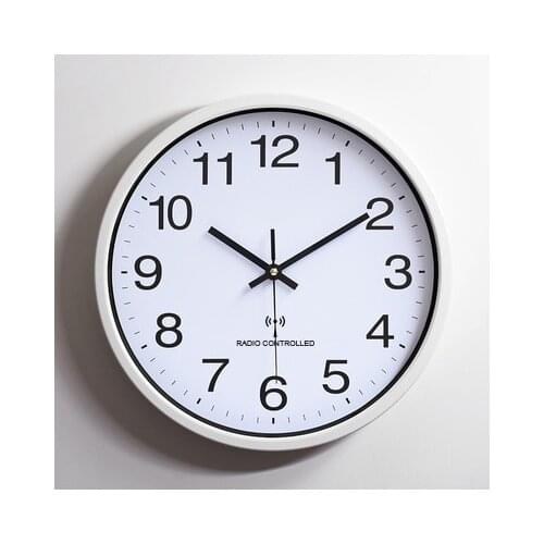 Germany DCF 77 aluminum Digital Decorator Radio Controlled Station Wall Clock 12 Inch