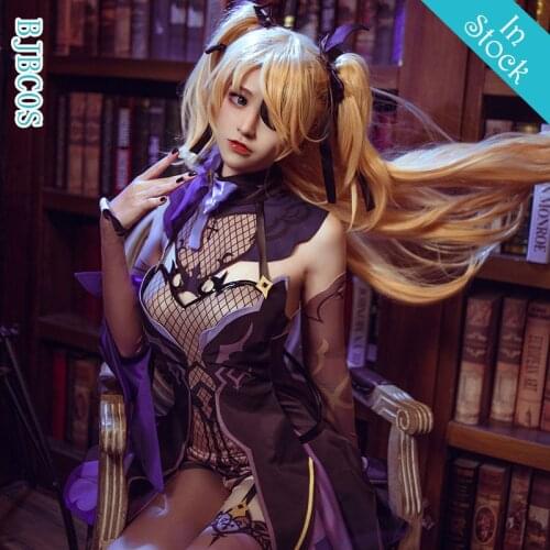 BJBCOS Game Genshin Impact Cosplay Fischl Costume Fischl Outfits Dress Halloween Carnival Uniforms Costumes