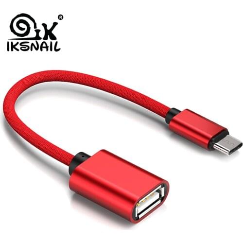 IKSNIAL Type C USB OTG Cable Adapter for Xiaomi Note 7 Type-C USB C Connector For Samsung Huawei Tablet USB 2.0 OTG Adaptador