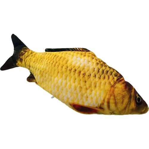 Simulation Fish Crucian Carp Molar Bite Interactive Funny Creative Accessories 3D 30CM Playing 3D Fish Shape Cat Toy