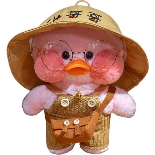 30cm Korean Netred Wearing Hyaluronic Acid Pink Duck Doll Lalafanfan Ducks Plush Soft Toys Ducks Doll Birthday Gift for Girls