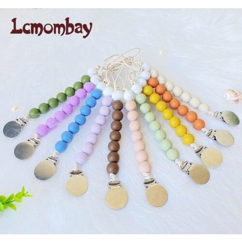 Lcmombay Solid Baby Silicone Pacifier Clip Soother Holder Chain Infant Teething Toy Nipple Attache Sucette Dummy Clips