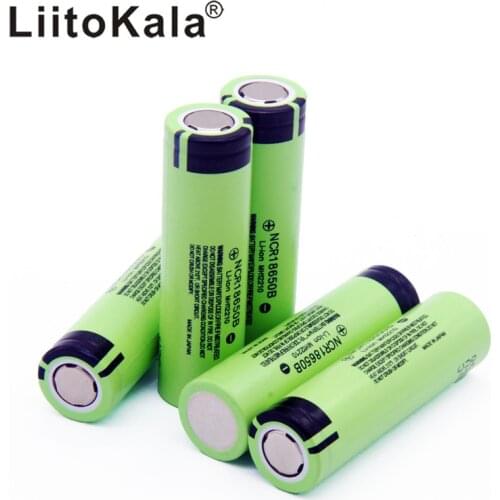 LiitoKala 100% New Original NCR18650B 3.7 v 3400 mah 18650 Lithium Rechargeable Battery For Flashlight batteries