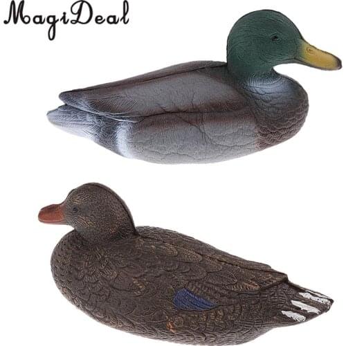 MagiDeal 2 Pcs Fishing Hunting Male Decoy Plastic Duck Decoy Drake w/ Floating Keel