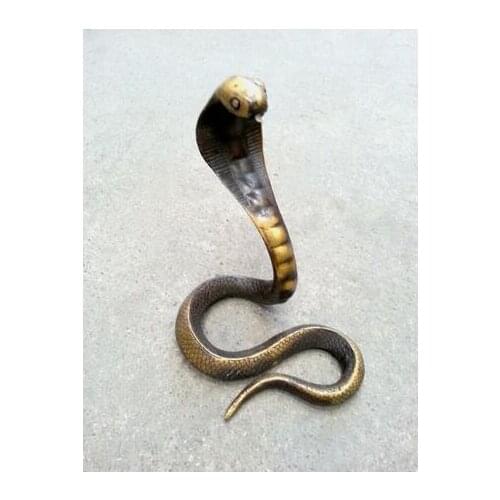 Copper Brass CHINESE crafts decoration Collection! Chinese Antique Bronze the king cobra pattern statue