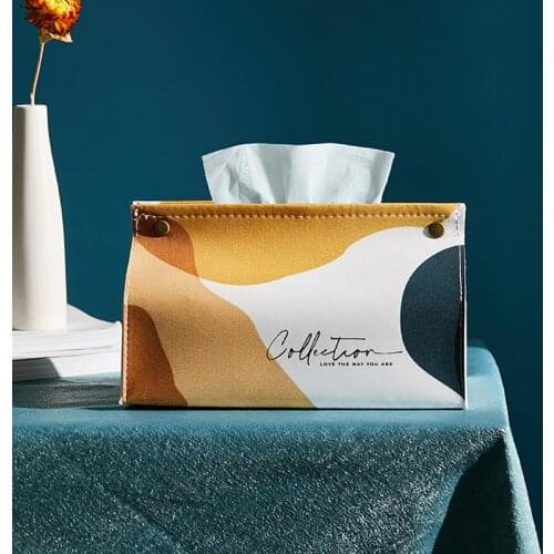 Cute Leather Tissue Box Modern Home Decor Car Tissue Holder Living Room Decor Toilet Pumping Box Bedroom Desktop Storage Box