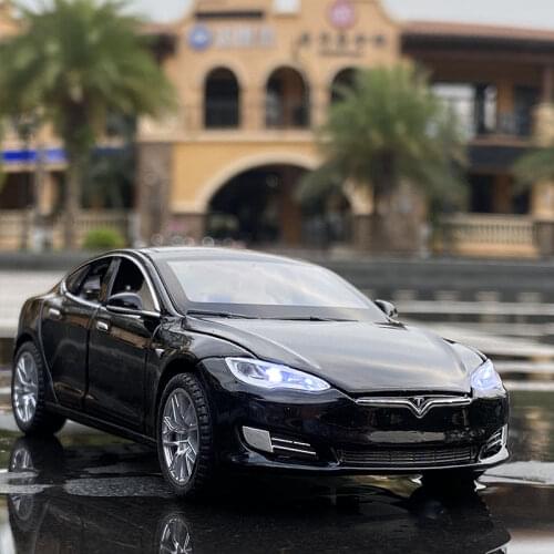 1:32 Tesla Model S Model 3 Alloy Car Model Diecast Metal Toy Car Vehicles Model Simulation Sound Light Collection Childrens Gift