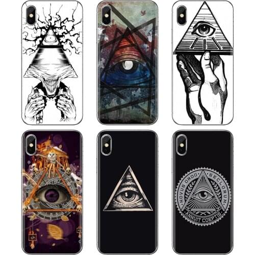 Illuminati Symbol Eye Pyramid Art Soft Case Cover For Samsung Galaxy Note 3 4 5 8 9 S3 S4 S5 Mini S6 S7 Edge S8 S9 S10 Plus