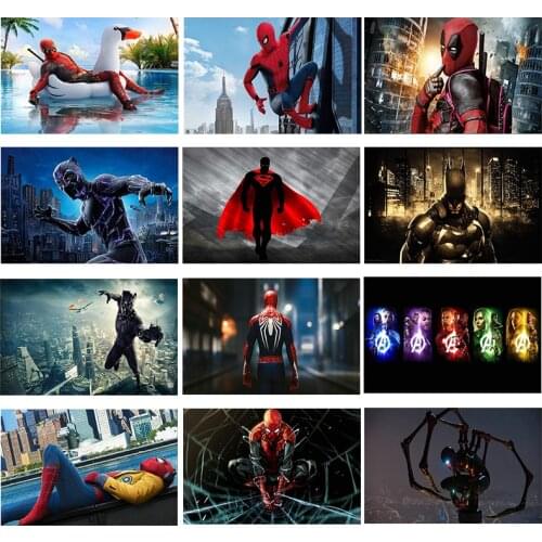 Marvel Avengers Funny Canvas Painting Superhero Spiderman Posters and Prints Print Murals Childrens Room Home Wall Decoration