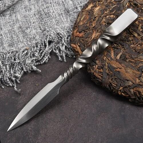 Longquan Tea Knife Handmade Stainless Steel Knife Pry Tea Needles Cones Tool China Teaware Accessories Creative Cutter Crafts