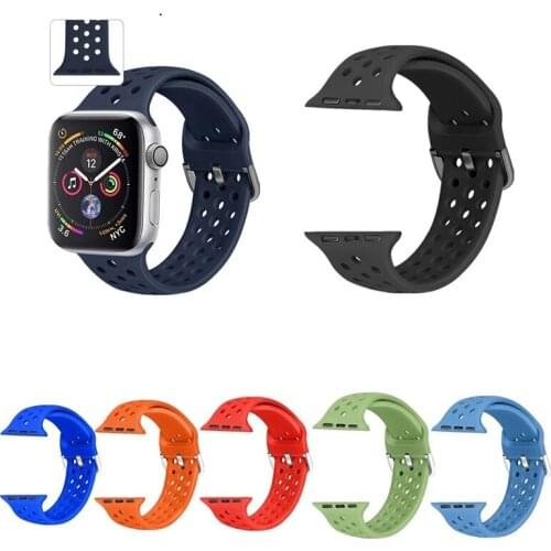 Strap For Apple Watch Band 44mm 40mm 38mm 42mm Breathable silicone Elastic Belt bracelet band iWatch Series 1 2 3 4 5 SE 6 watch