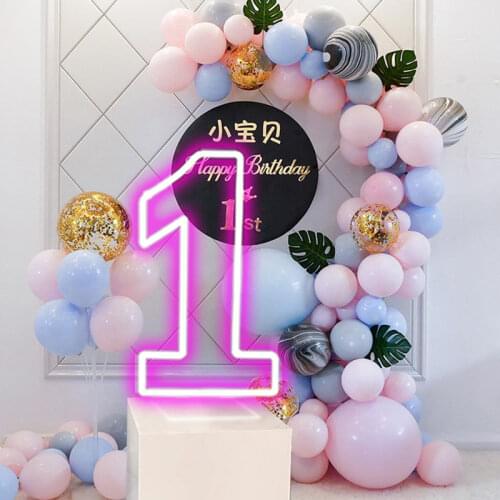 Neon Light Sign Custom 40 fourty Happy Birthday Lamp Party Wall Art Letter Logo Design Home Bar LED Light Personalized Signs