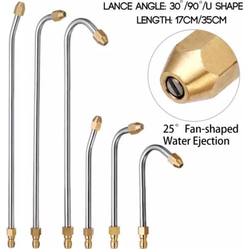 30°/90° U-Shape Pressure Car Washer Angled Lance Extension Spray Wand Nozzle For Power Spray Gun Air-Conditioning Cleaning