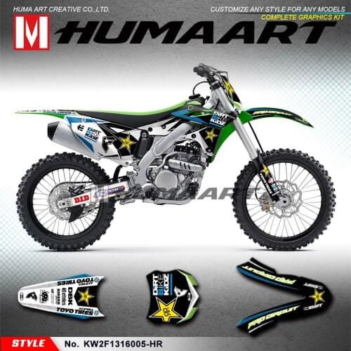 HUMAART Vinyl Decals Off-road Motorcycle Graphics Sticker Kit for KX250F KX 250F 2013 2014 2015 2016