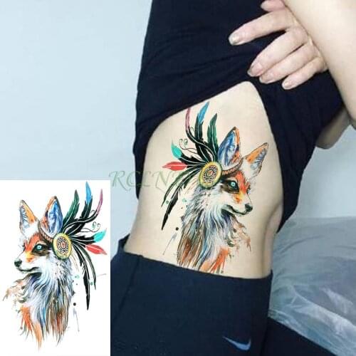 Waterproof Temporary Tattoo Sticker fox wolf tattoo on back arm tatto stickers flash tatoo fake tattoos for men girl women