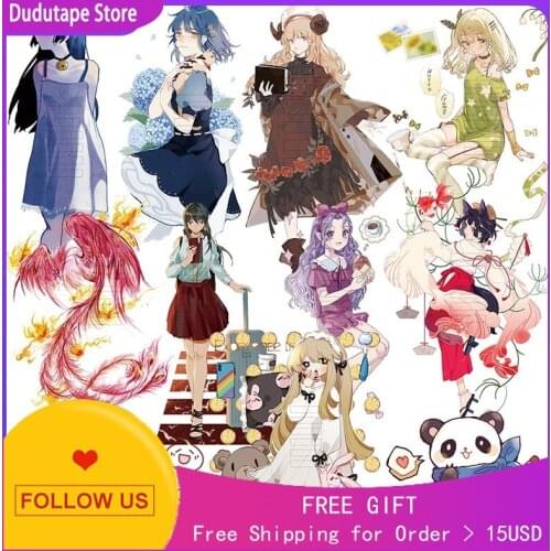 Washi Tape Wide Character Sticker Sheep Horn Girl Seasonal Song Endless