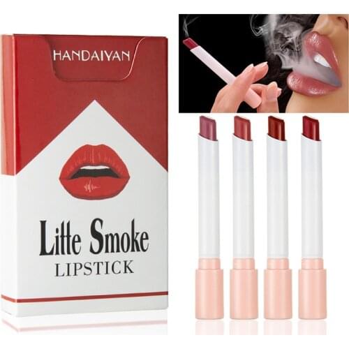 Sexy Lipstick Women Long Lasting Waterproof 4 Colors Matte Non-marking Cigarette Lipsticks Date Lips Makeup TSLM1